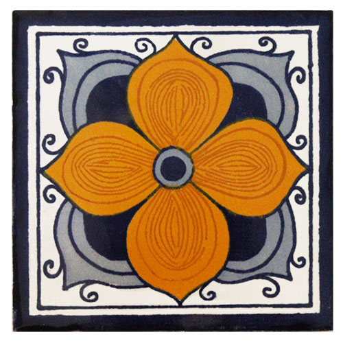 Flor Arabe Hand-Painted Talavera Tile
