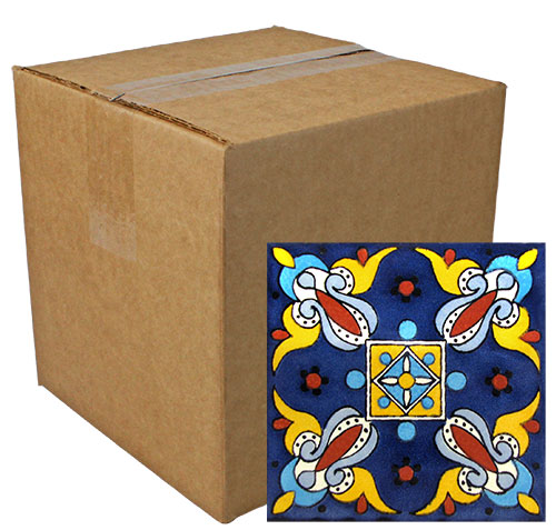 Fiesta Azul Hand-Painted Talavera Tiles (Pack of 9)