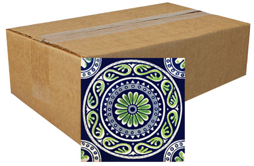1800 Oceano Verde Hand-Painted Talavera Tiles (Box of 4 sku 1800