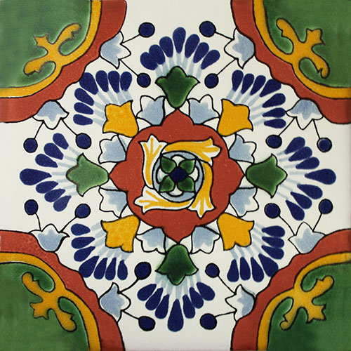 1264 Nube Verde Hand-Painted Talavera Tile sku 1264
