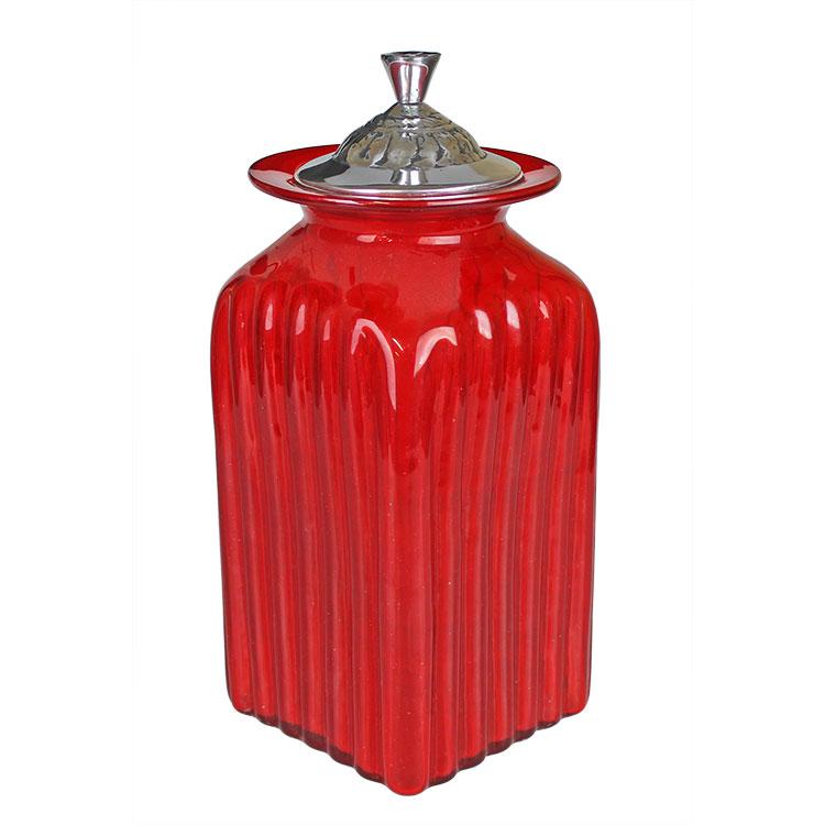 Blown Glass Canisters Collection - Red Glass Kitchen Canister - GKC014