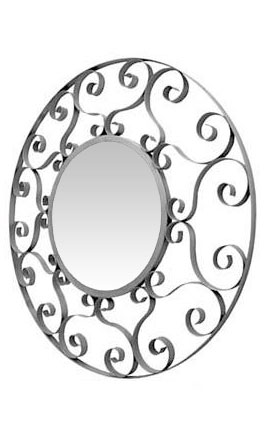 Large Round Swirl Mirror - Natural Finish