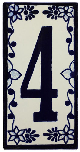 Southwest House Number 4:Cobalt Blue and White