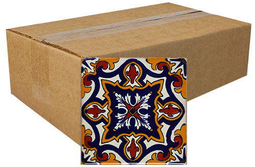 Diamante Michoacana Hand-Painted Talavera Tiles (Box of 40)
