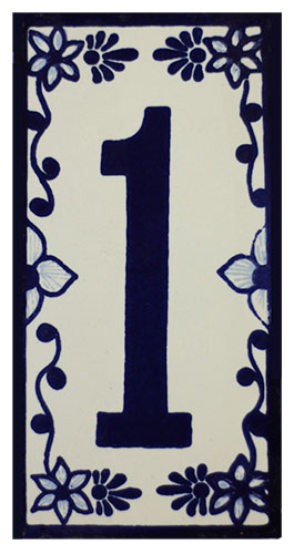 Southwest House Number 1:Cobalt Blue and White