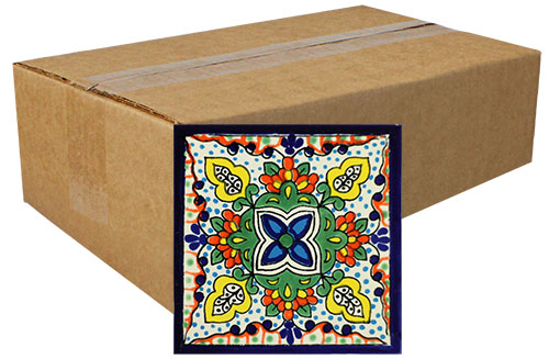Xalapa Hand-Painted Talavera Tiles (Box of 40)