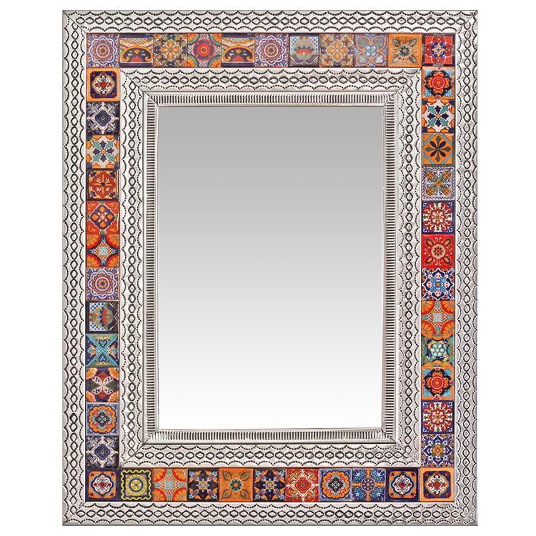 Medium Tile Mirror - Natural Finish