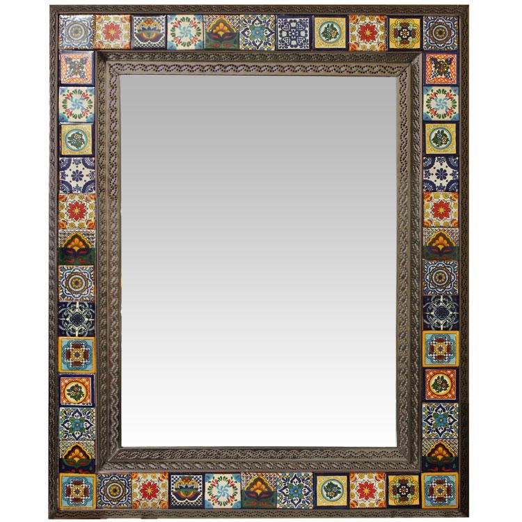 Large Tile Mirror - Oxidized Finish