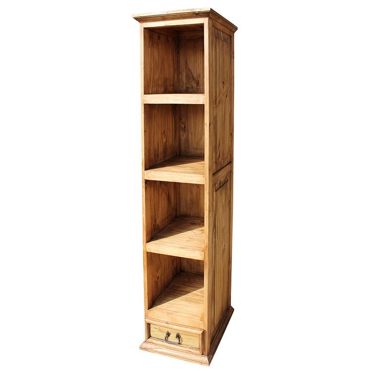 Tall Narrow Wooden Bookcase Thin, Small One Shelf Bookcase