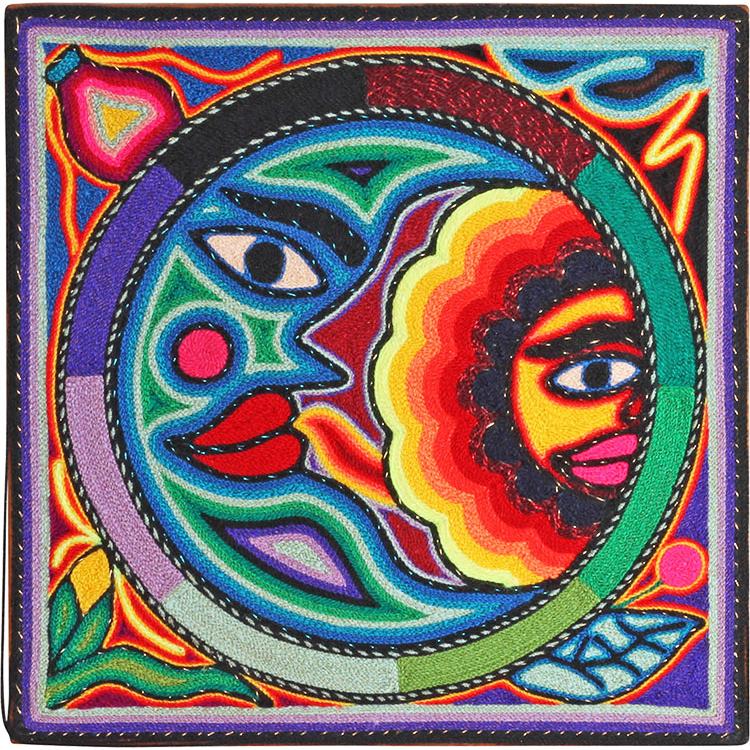 4\u201d x 4\u201d Mexico Huichol Yarn Painting from Nayarit