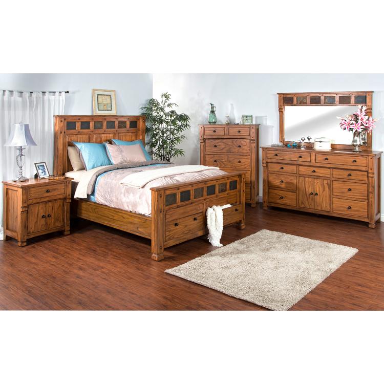 rustic oak & slate collection - rustic oak bedroom suite - 2322ro