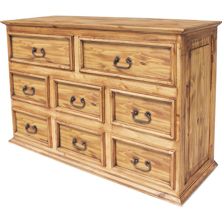 Mexican Rustic Pine Eight-Drawer Dresser