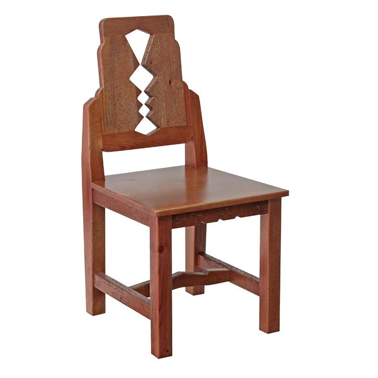 Southwestern Rustic Indian Chair with Natural Brown Finish