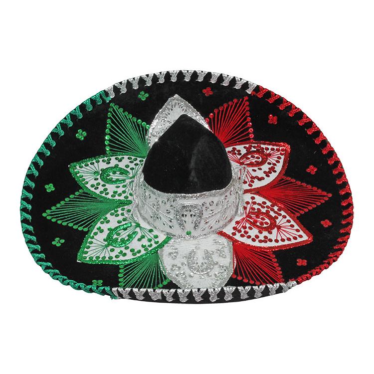 Large Tri-Color &amp; Silver Sombrero