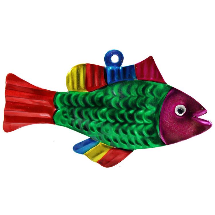 672 Fish Tin Ornament -Pack of 5 sku 672