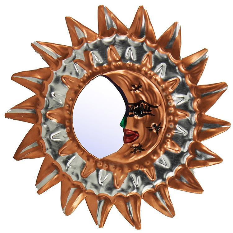 Copper Eclipse Tin Ornament w/ Mirror -Pack of 2
