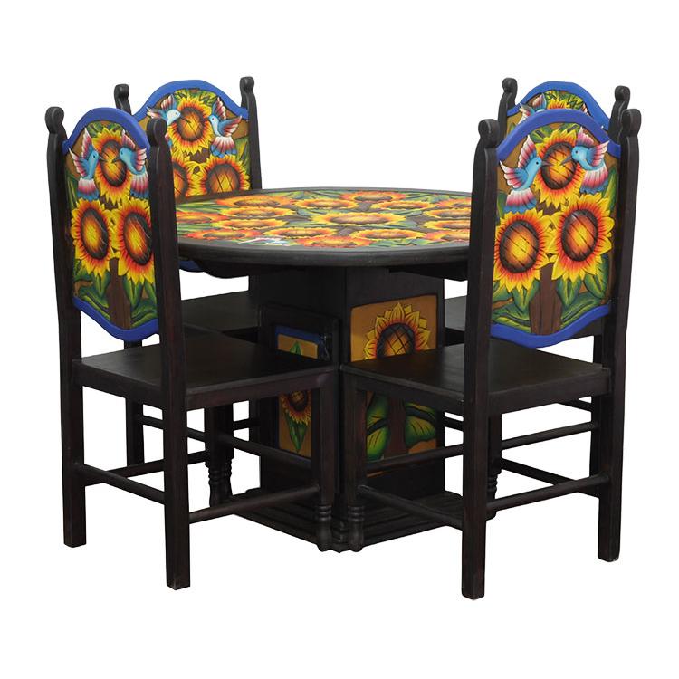 Sunflower Dining Set - Wooden Seats