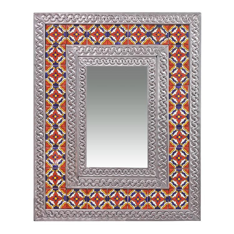Small Tile Mirror - Natural Finish