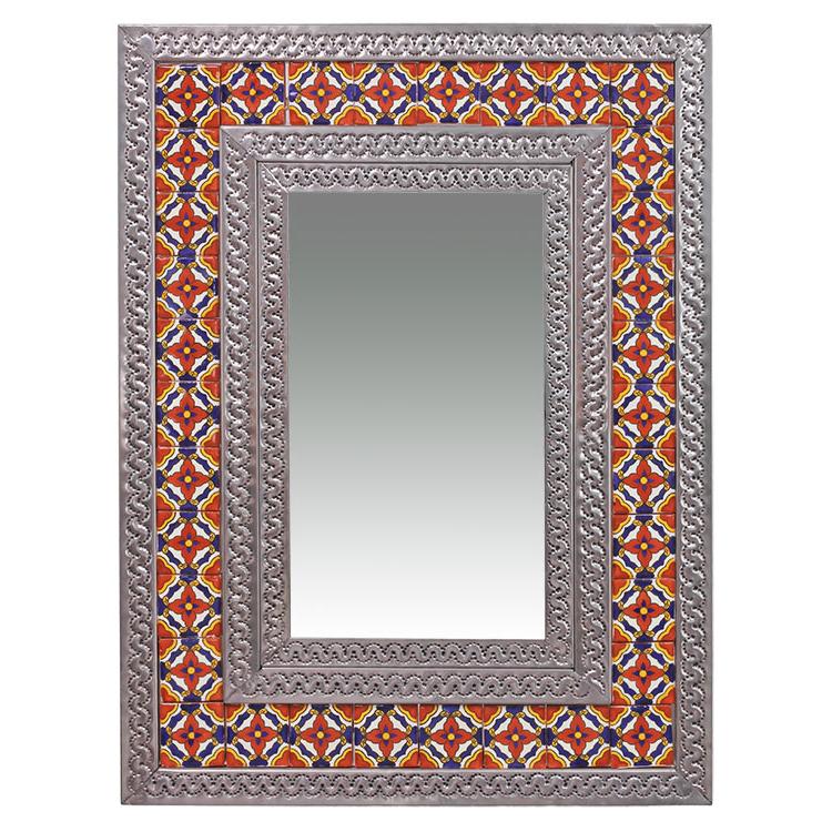 Medium Tile Mirror - Natural Finish