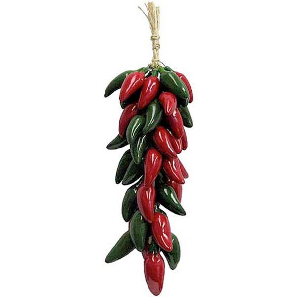 Large Ceramic Ristra: Red &amp; Green Jalapeno Peppers