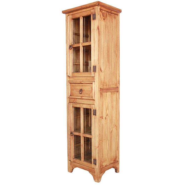 Mexican Rustic Pine Pantry Storage Cabinet