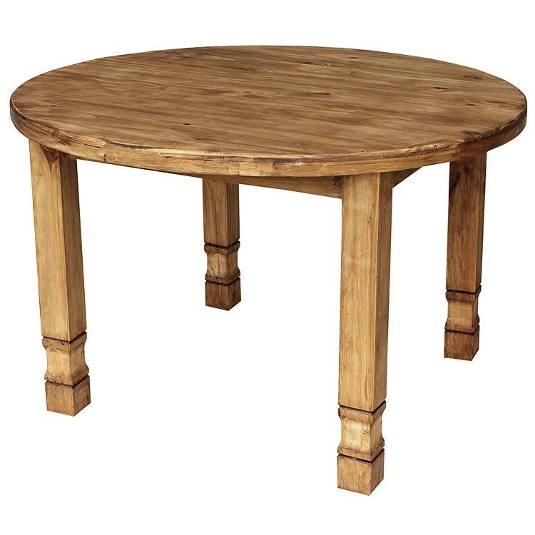 Mexican Rustic Pine Round Julio Dining Table