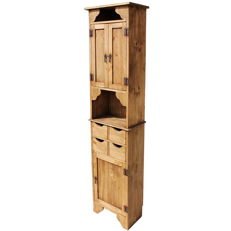 Mexican Rustic Pine Kitchen Storage Cabinet