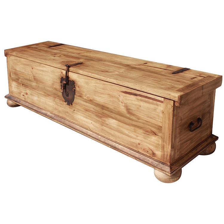 Mexican Rustic Pine King Trunk with Feet