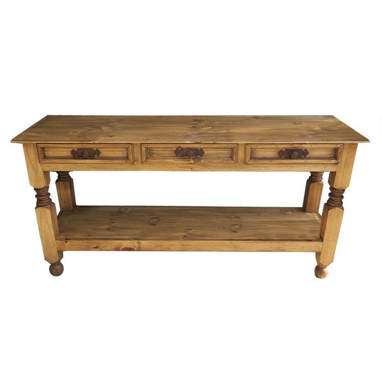 Mexican Rustic Pine Large Lyon Console Table