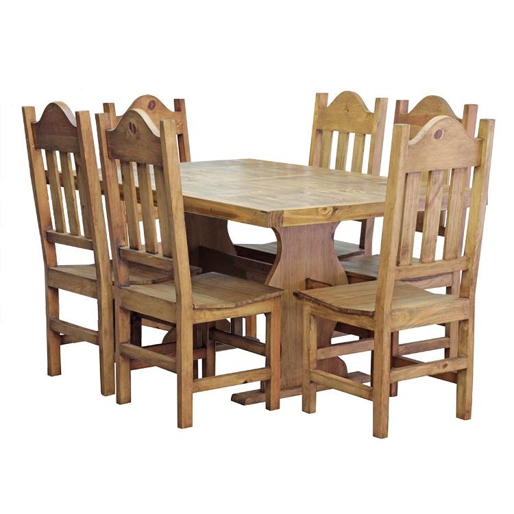 Small Trestle Dining Table w/ Six Santana Chairs