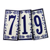 Ceramic Tiles - Ceramic House Numbers - Cobalt Blue & White