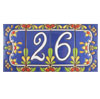 Ceramic House Numbers - Blue with Flowers
