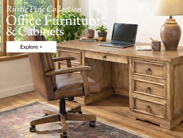 Rustic Pine Cabinets & Office Furniture