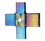 Fused Glass Cross with Violet Iridescent Glass