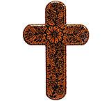 Orange Cross with Black Flowers