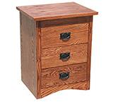 American Mission Oak Small 3 Drawer Nightstand