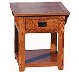 American Mission Oak End Table w/ Shelf & Drawer