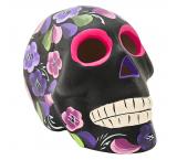 Ceramic Skull w/ Painted Flowers