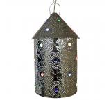 Bell Lantern w/Marbles: Natural Finish