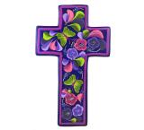 Purple Cross with Flowers & Butterflies