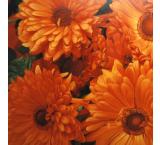 Orange Mums Oil Painting on Canvas