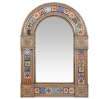 Arched Tile Mirror w/ Multi-colored Tiles