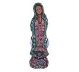 Large Virgin of Guadalupe with Silver Milagros