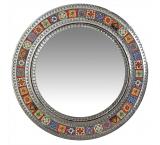 Round Tile Mirror w/ Multi-colored Tiles