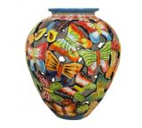 Talavera Vase w/ Butterflies
