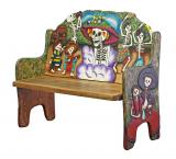 Day of the Dead Carved Bench