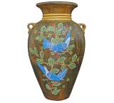 Four Foot Floor Vase: Birds and Flowers