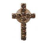 Cross with Roses: Gold Finish