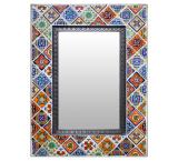 Talavera Tile Mirrorw/ Multi-colored Tiles