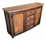 Curved Consolew/ Copper Doors & Drawers